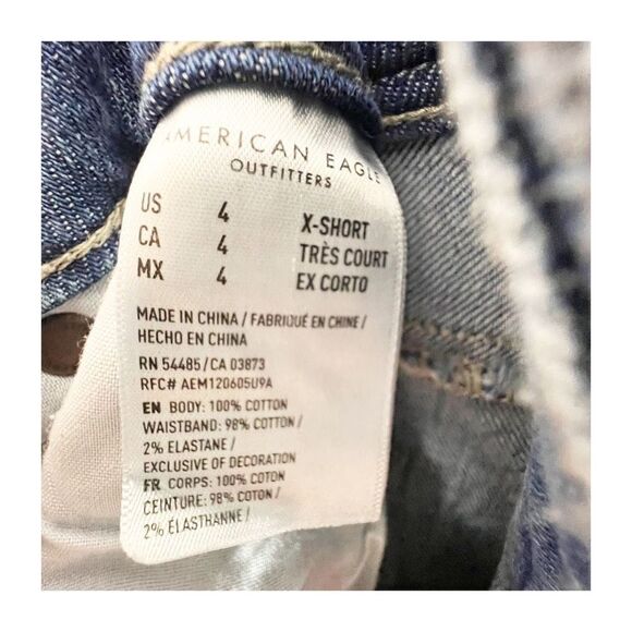 American Eagle Jeans Womens Mom Distressed Straight Size 4 Extra Short NEW - Picture 3 of 8
